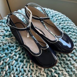 Zara Navy Mary Jane Flats